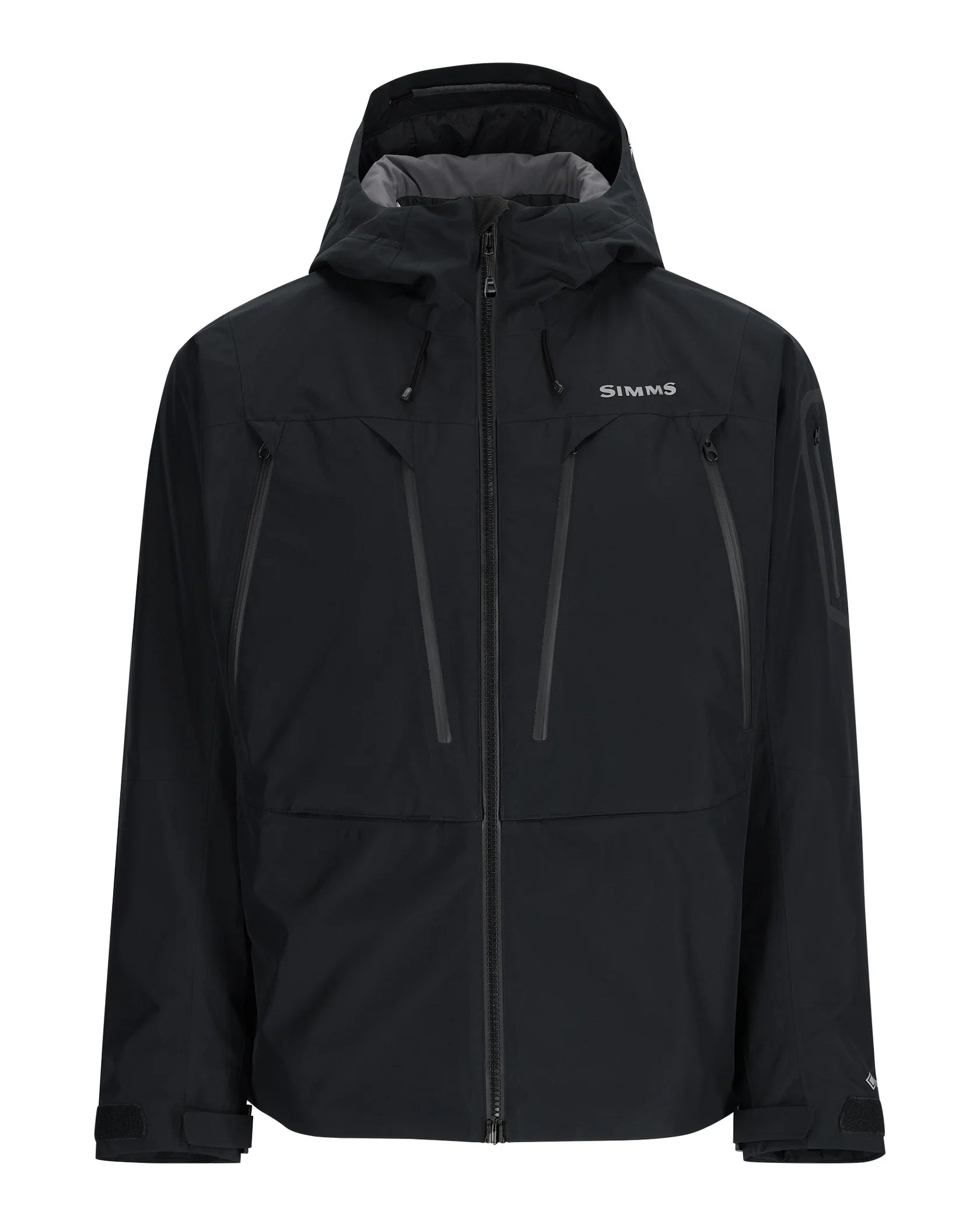 Simms Black Grey Primaloft Fishing Puffer Pullover Jacket