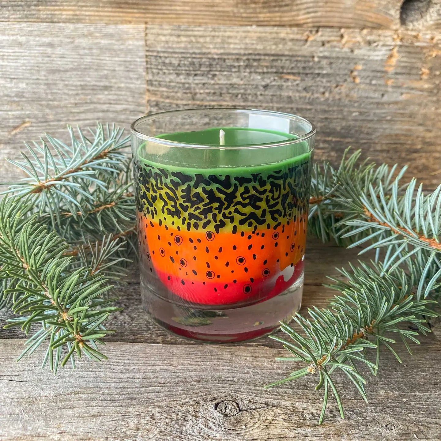 Brook Trout Pattern Candle