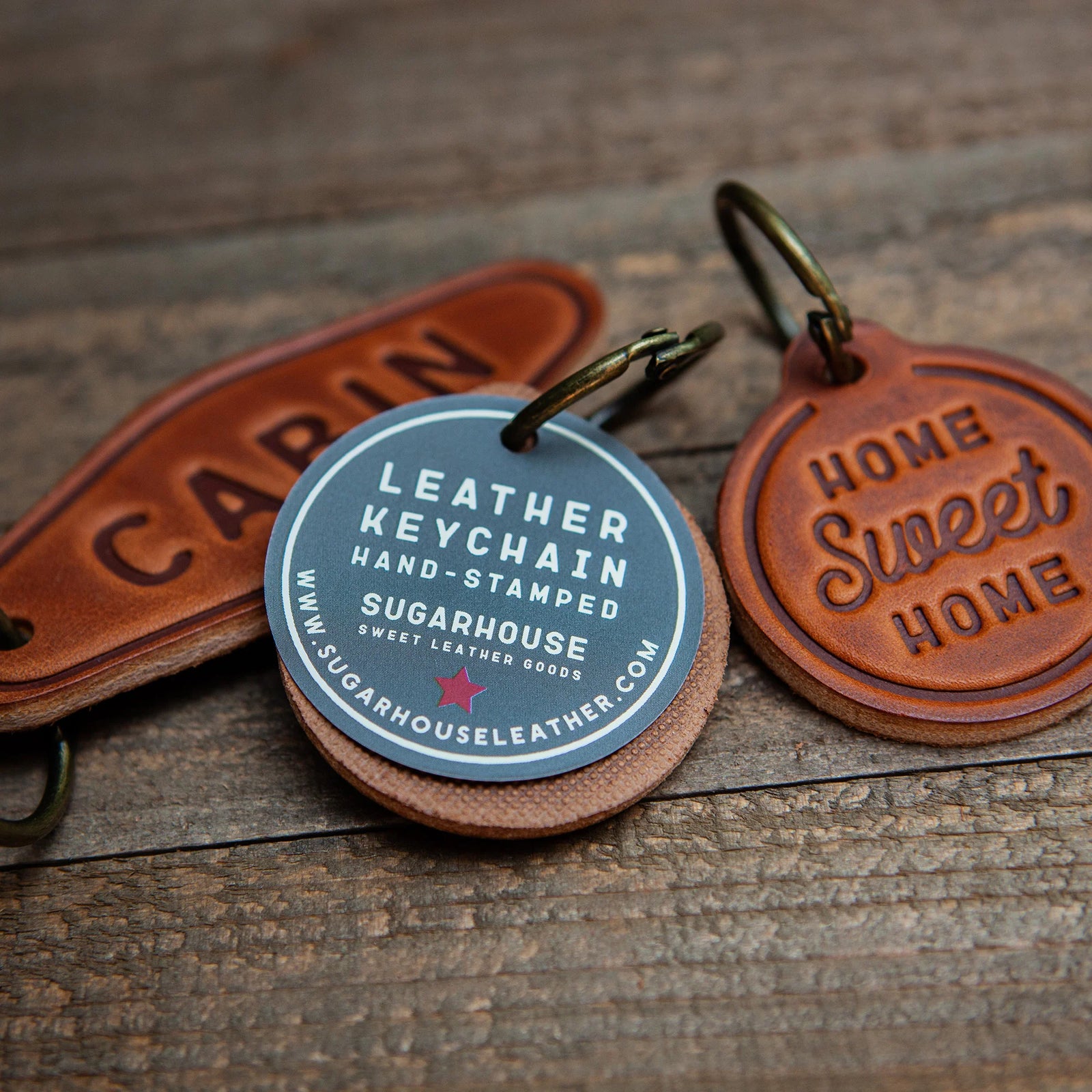 Sugarhouse Premium Leather Keychain Circle
