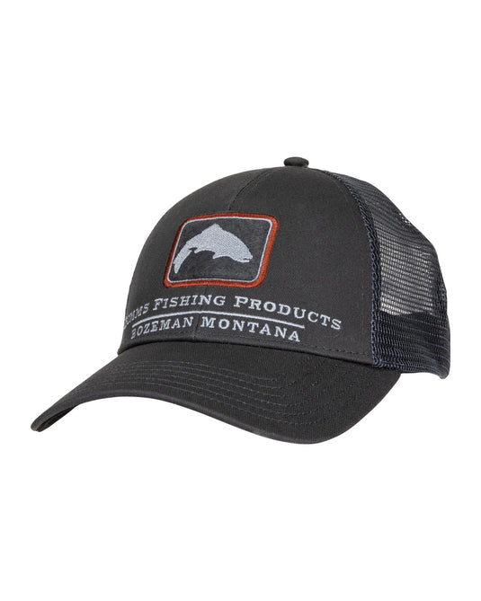 Simms Trout Icon Trucker Hat Regiment Camo Carbon