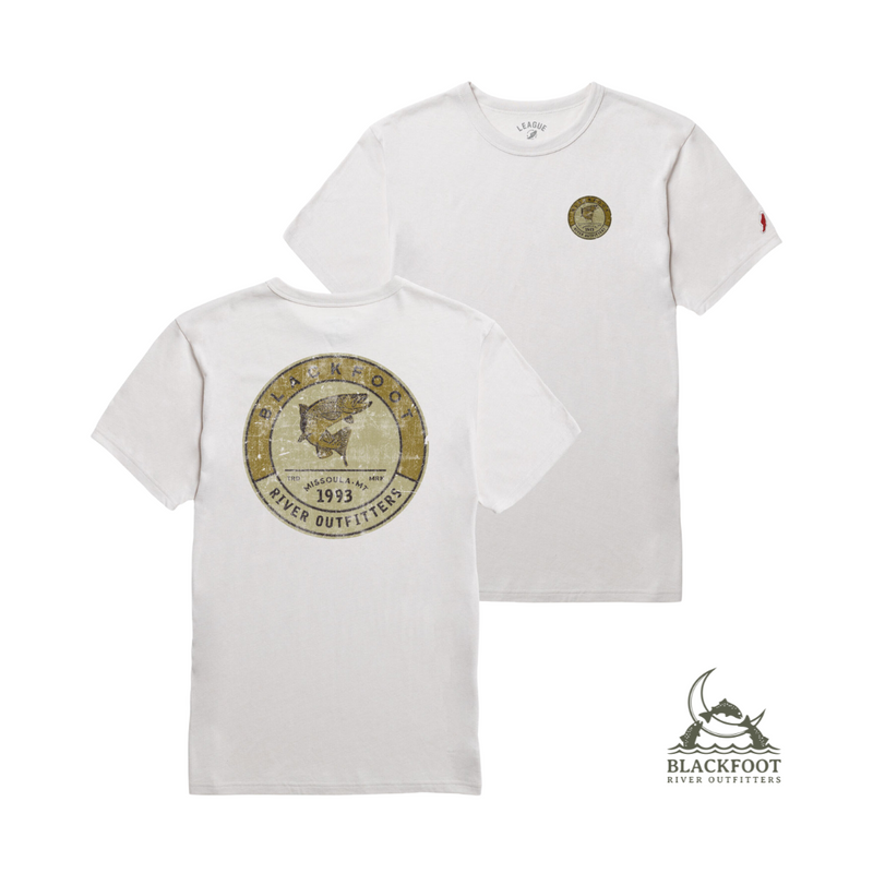 Load image into Gallery viewer, BRO Logo Victory Falls Brown Trout Badge SS Tee
