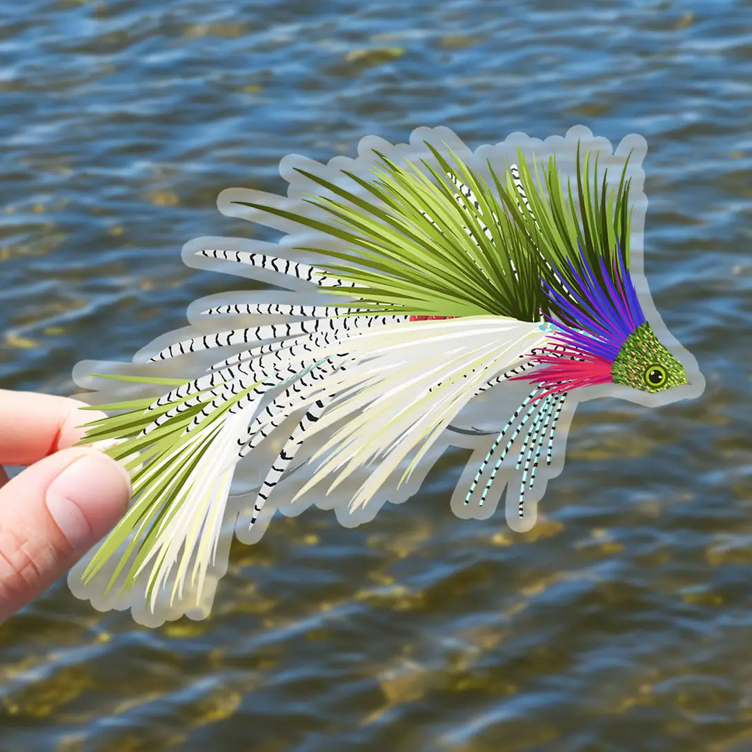 Fly Fishing Streamer Fly Clear Sticker