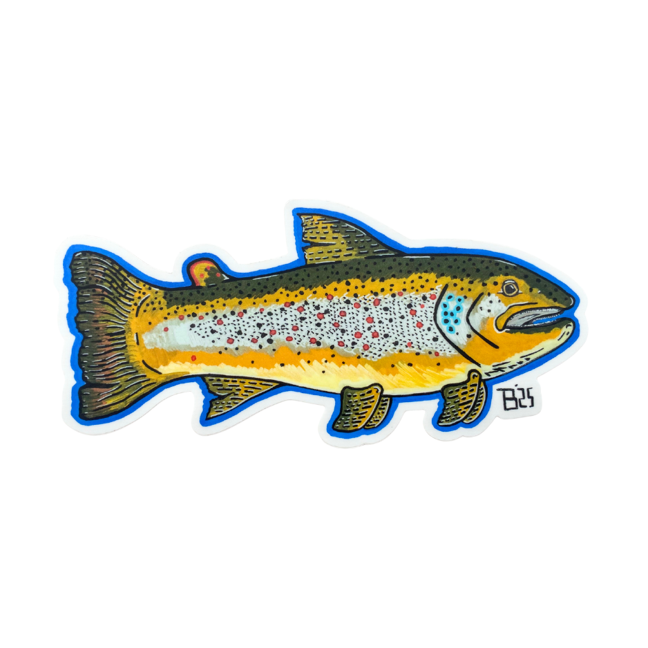 TB Fish Art Bitterroot Brown Sticker