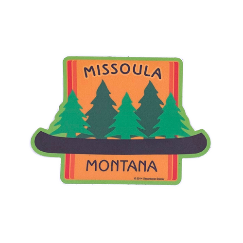 Missoula Montana Get Out in a Canoe Sticker