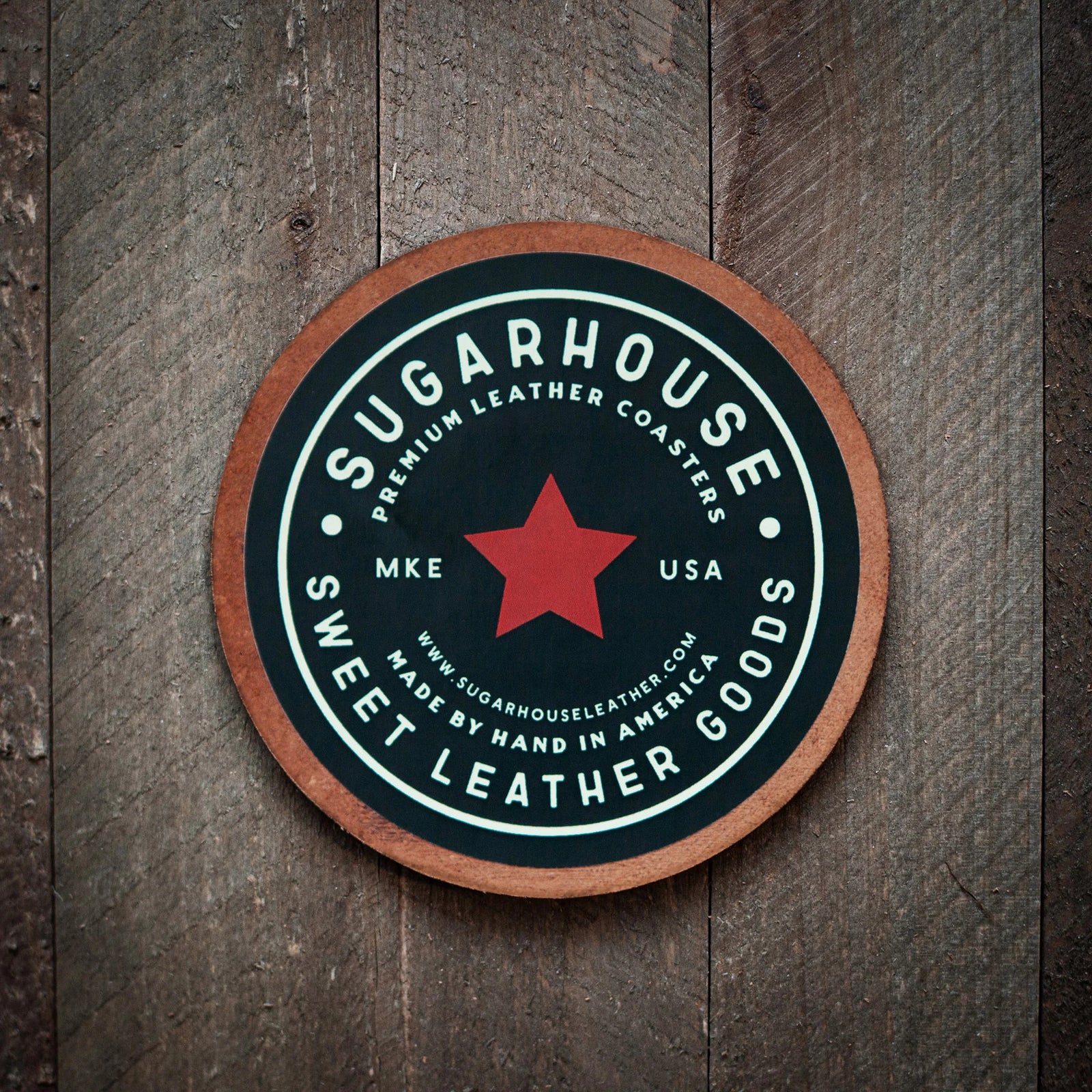 Sugarhouse Montana State Silhouette Premium Leather Coaster