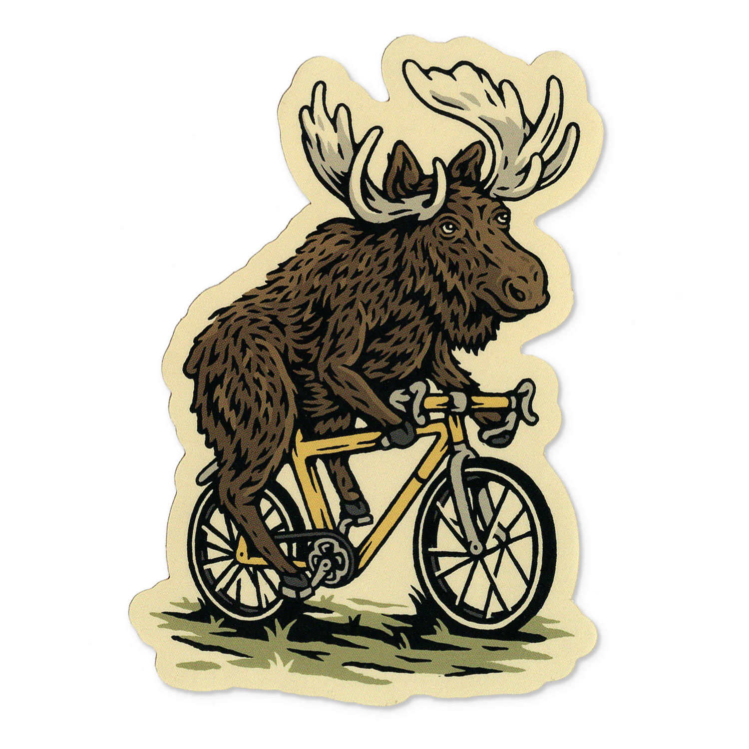 Norris Design CO. Biking Moose Sticker