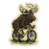 Norris Design CO. Biking Moose Sticker