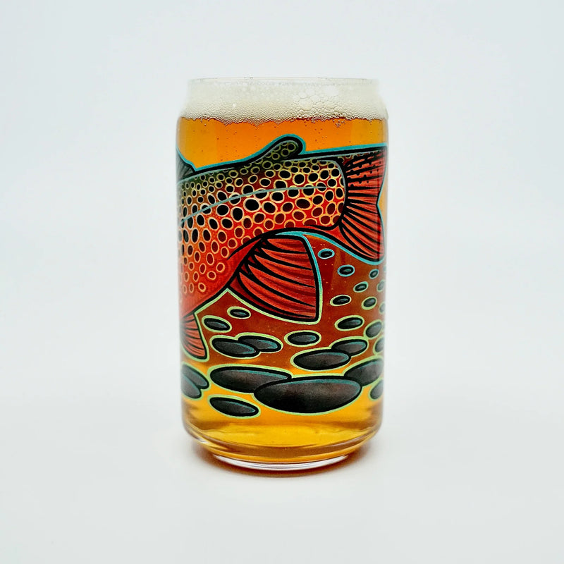Load image into Gallery viewer, Casey Underwood Brown Trout Beer Glass
