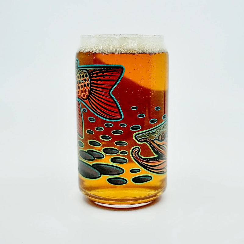 Load image into Gallery viewer, Casey Underwood Brown Trout Beer Glass
