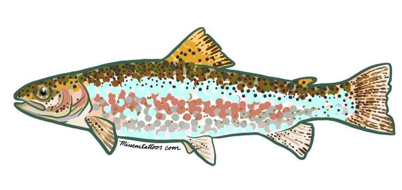 MissEmTatoos Rainbow Trout Sticker