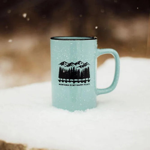 Montana Glassware-My Happy Place Mug-Aqua