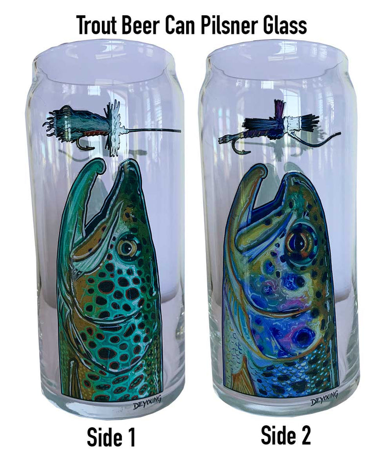 Load image into Gallery viewer, DeYoung Beer Can Pilsner Glass - Trout
