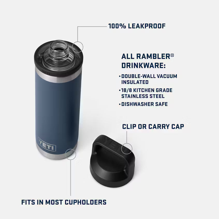 Yeti Rambler 18oz Water Bottle with Chug Cap- Blue Camo