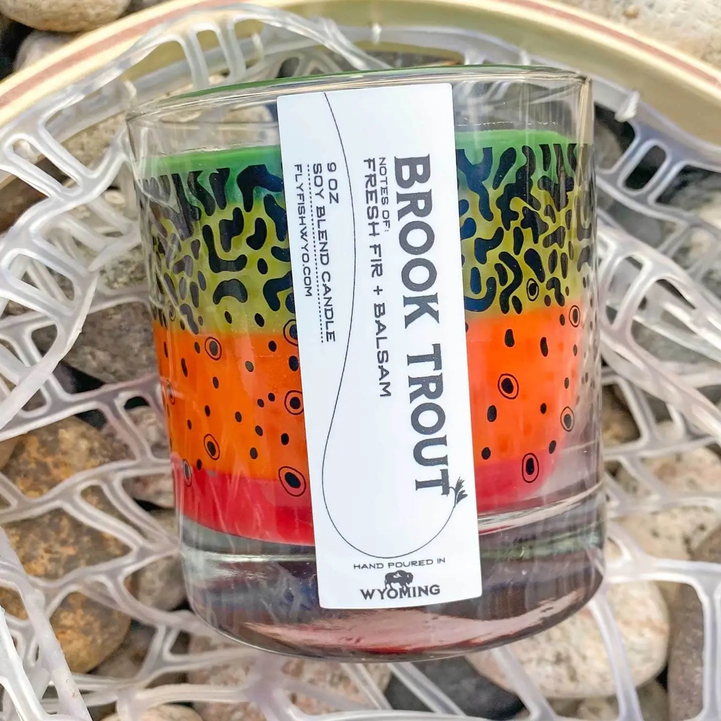 Brook Trout Pattern Candle