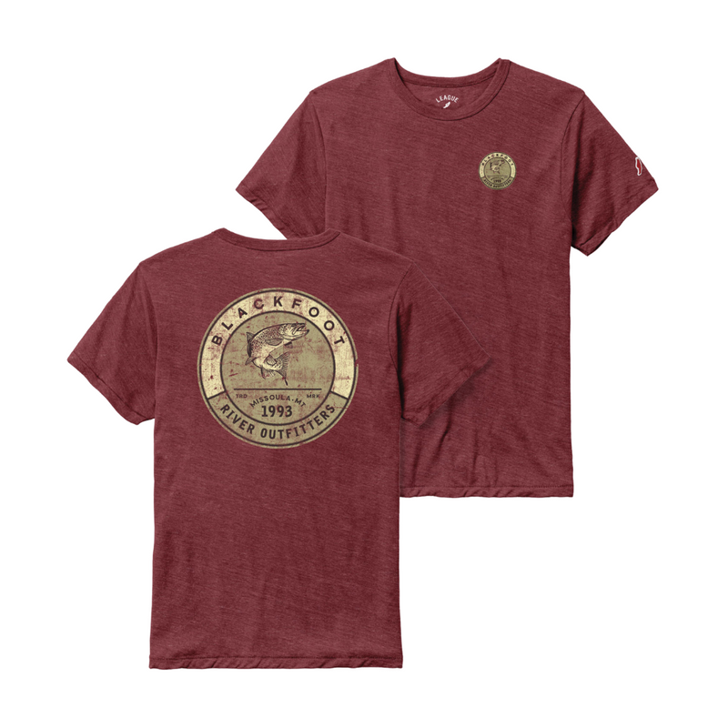 Load image into Gallery viewer, BRO Logo Victory Falls Brown Trout Badge SS Tee
