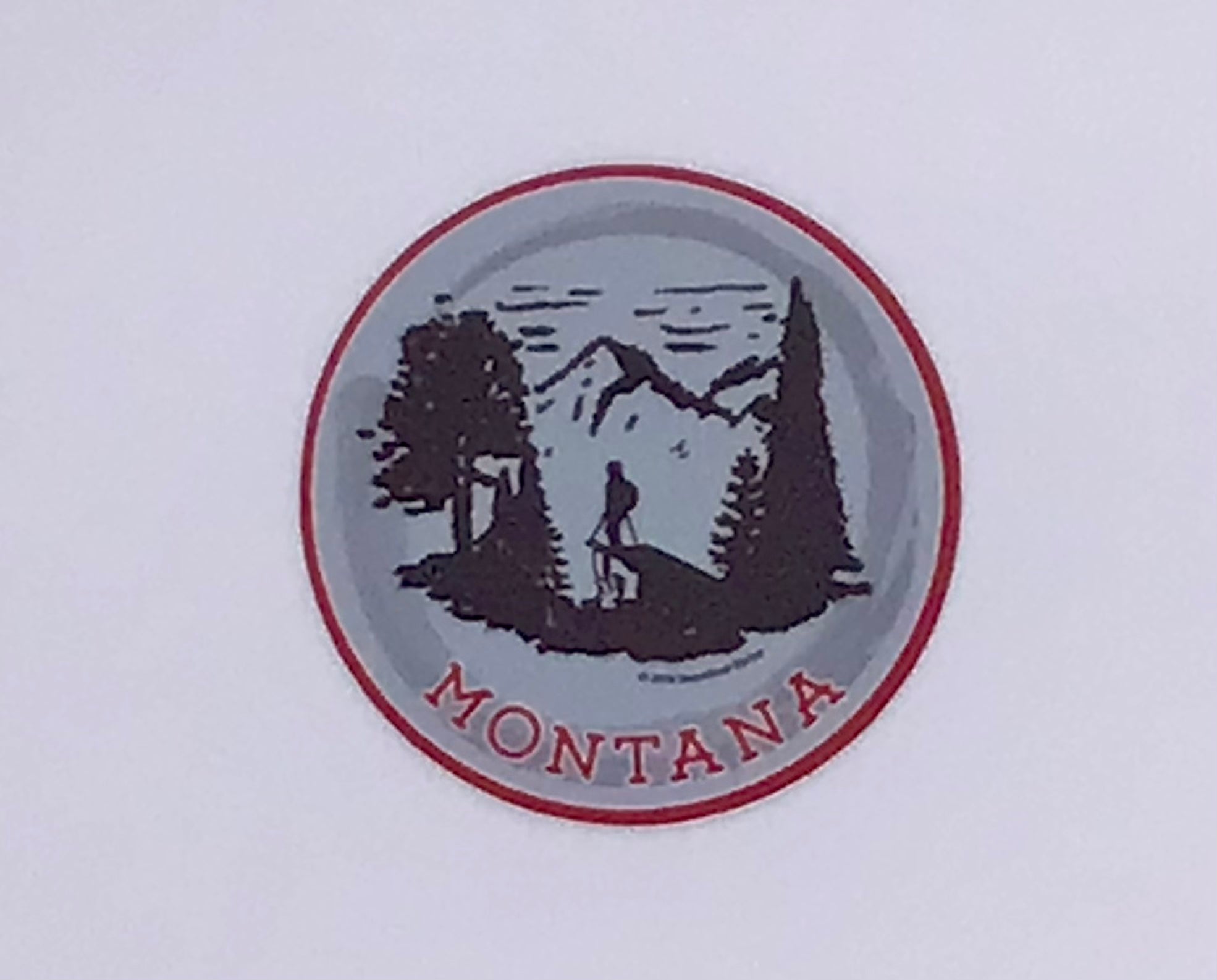 Montana Two Color Skier Mini Sticker