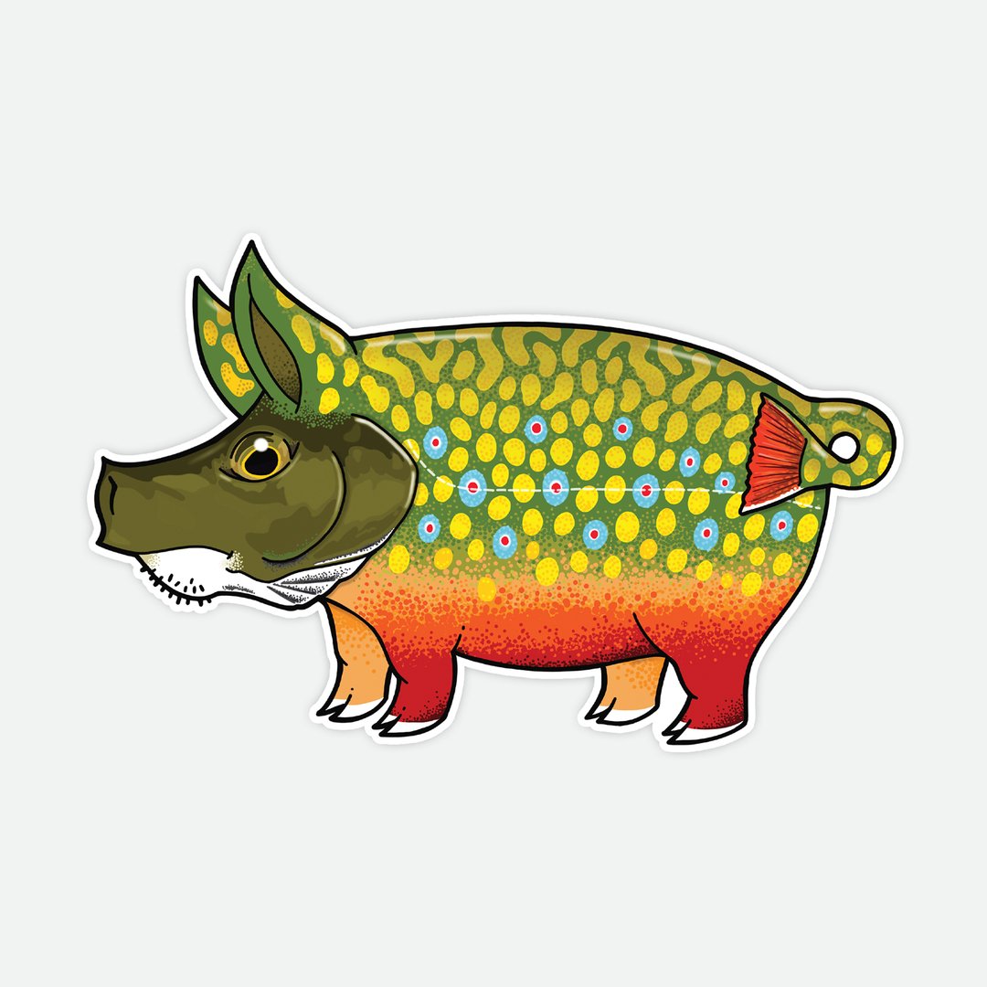 Remedy Pig Brook Trout Sticker
