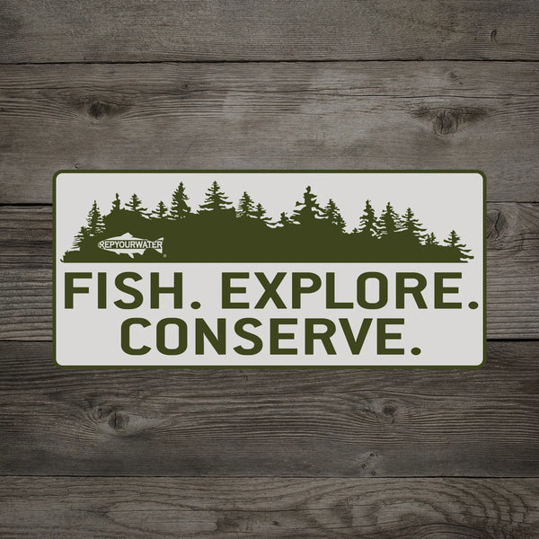 RepYourWater Fish. Explore. Conserve. Sticker