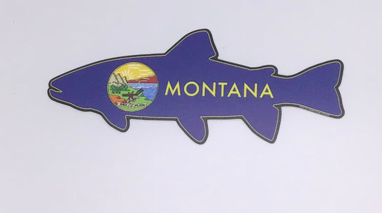 Montana Flag Trout Sticker