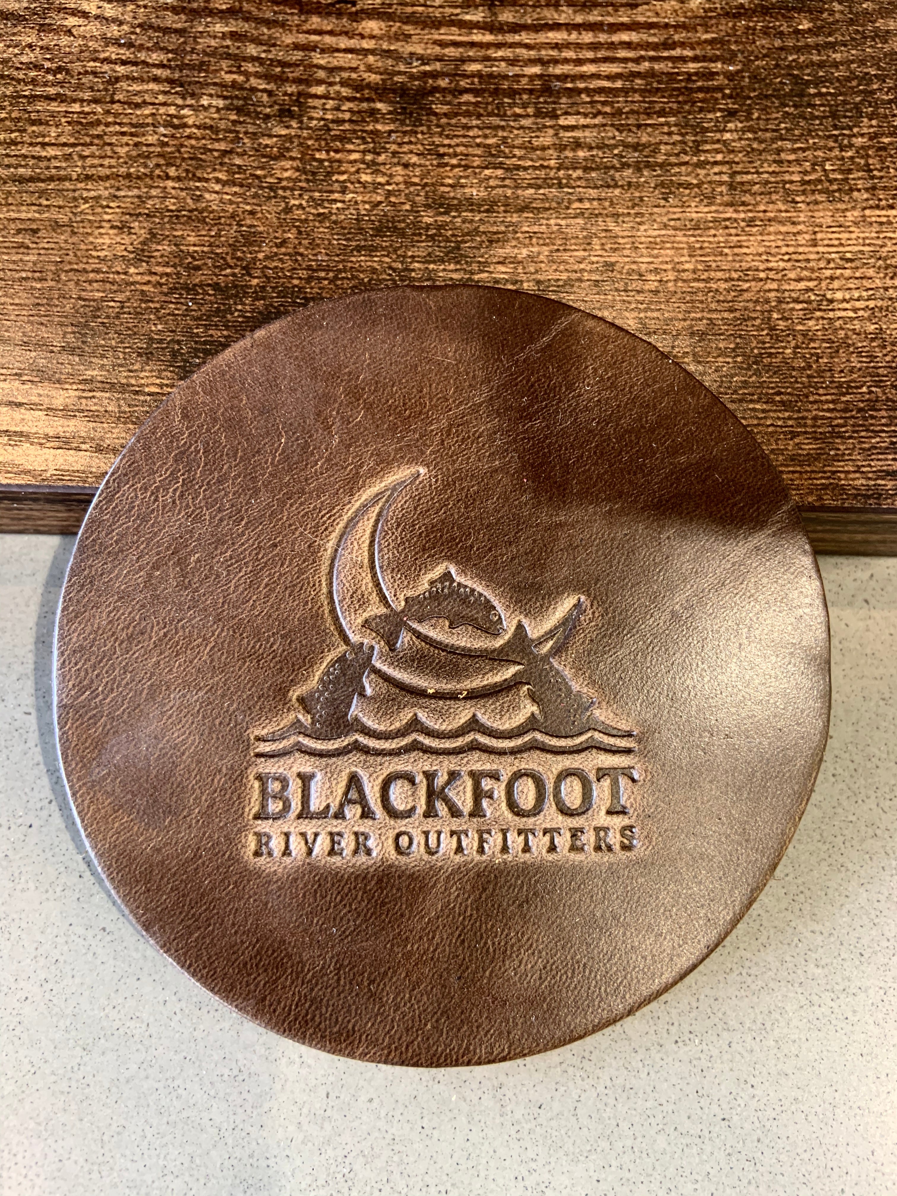 Whiskey Leatherworks BRO Logo Leather Coasters - Set of Four