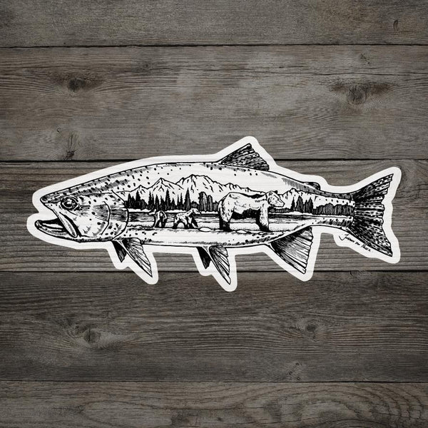 RepYourWater Grizzly Trout Sticker