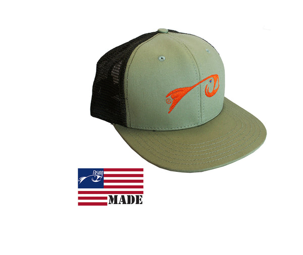 Rising Trucker Hat - Snap Back - Moss - USA Made