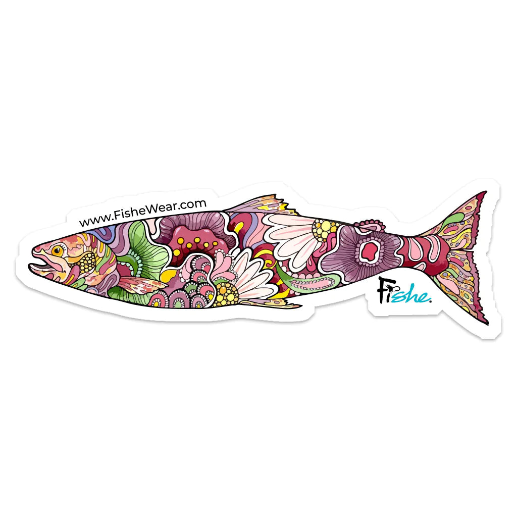 FisheWear REDtro Salmon Sticker
