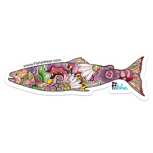 FisheWear REDtro Salmon Sticker