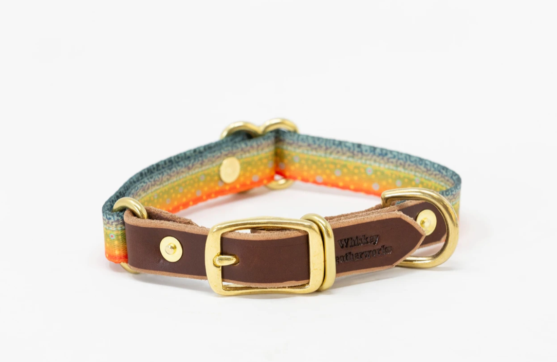 Whiskey Leatherworks Adjustable Print Dog Collar