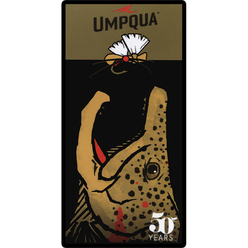 Umpqua Brown Jaws 50 Years Sticker