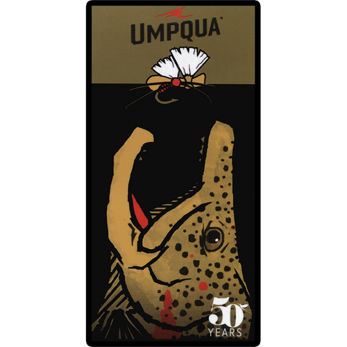 Umpqua Brown Jaws 50 Years Sticker
