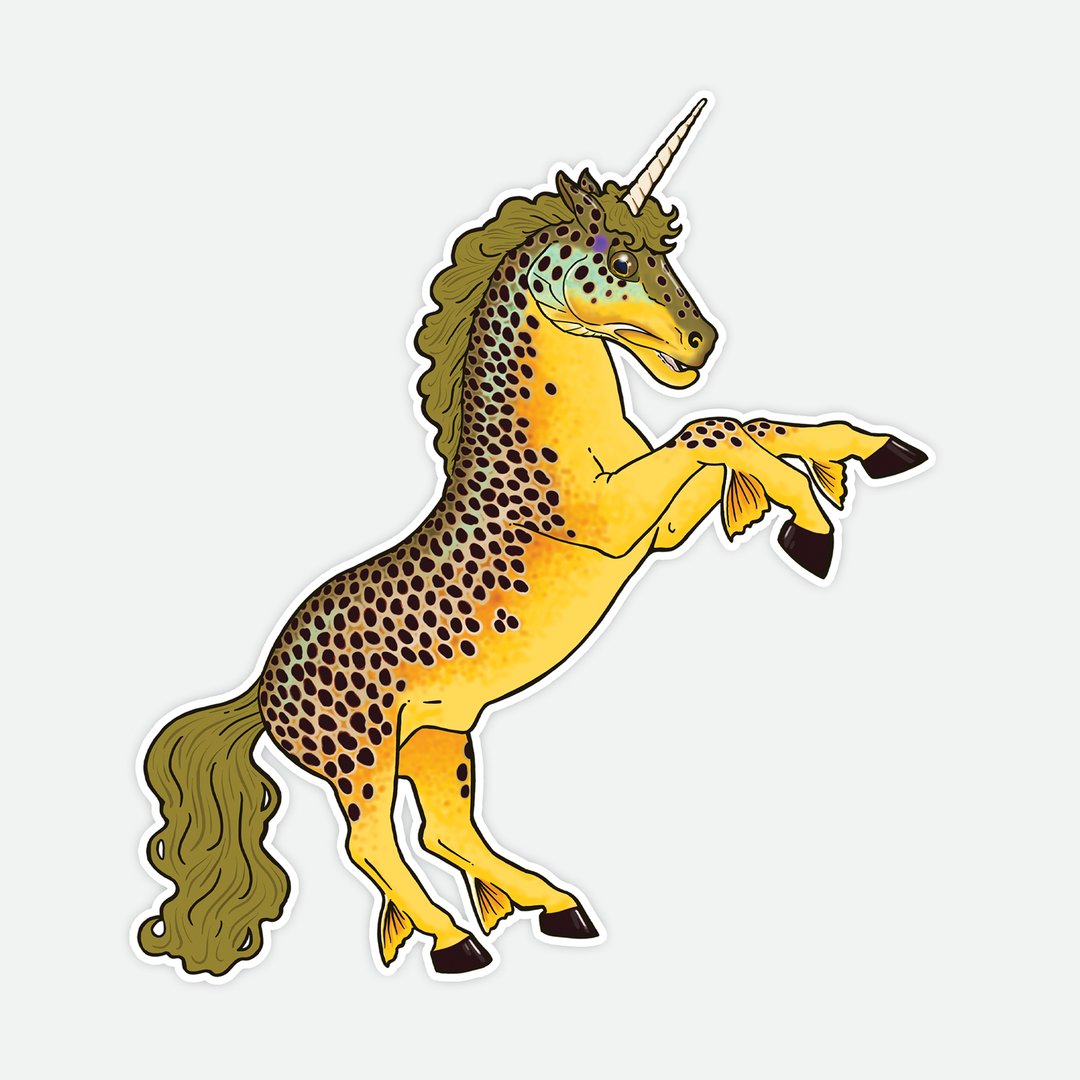 Remedy Brown Trout Unicorn Sticker