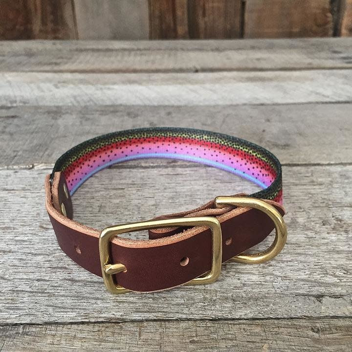 Whiskey Leatherworks Adjustable Print Dog Collar