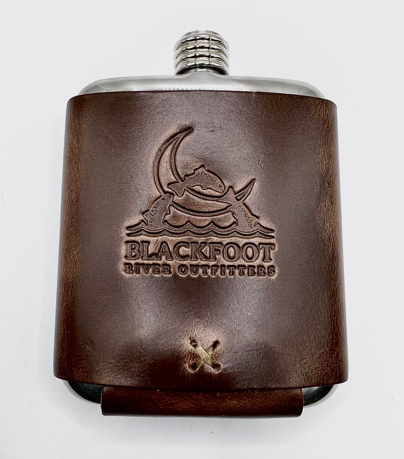 Load image into Gallery viewer, Whiskey Leatherworks BRO Logo Stillwater Stainless Flask
